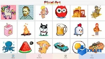 Pixel Art: Color by Number.
