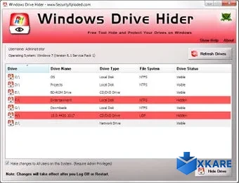 Windows Drive Hider