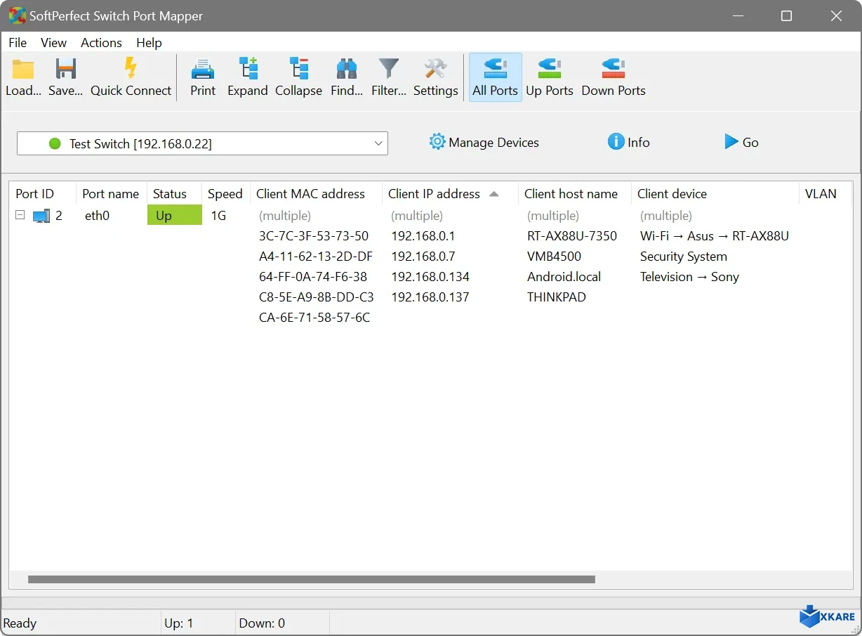 SoftPerfect Switch Port Mapper