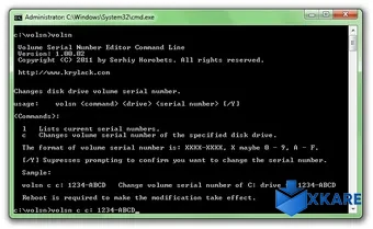 Volume Serial Number Editor Command Line