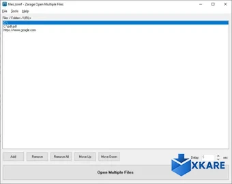Zarage Open Multiple Files