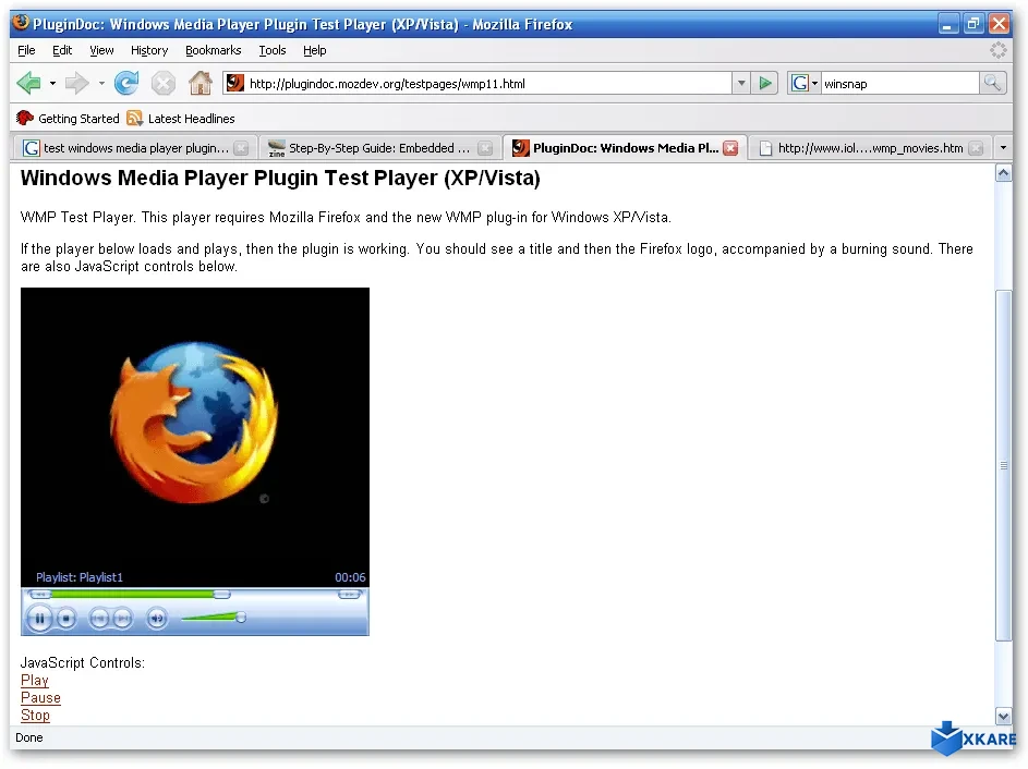 Windows Media Player Firefox Plugin