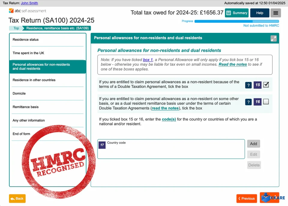 ABC Self Assessment Tax