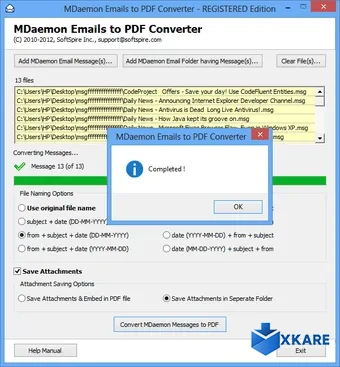 MDaemon to PDF Converter