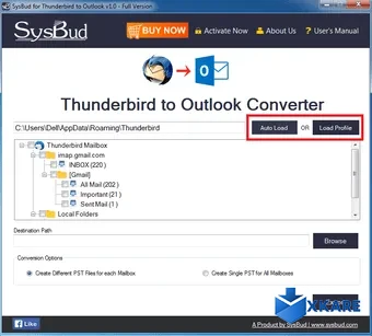SysBud Thunderbird to Outlook Converter