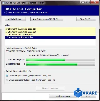 CataSoftware DBX to PST Converter