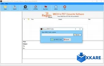 Regain MBOX to PST Converter