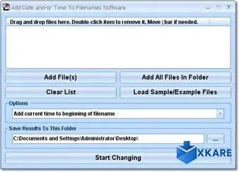 Add Date and-or Time To Filenames Software
