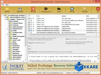 InQuit EDB to PST Converter