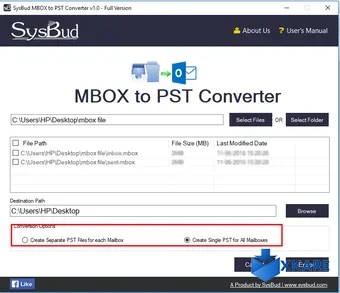SysBud MBOX to PST Converter
