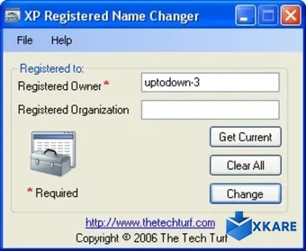 XP Registered Name Changer