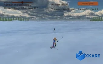 Chasing rabbits in snow