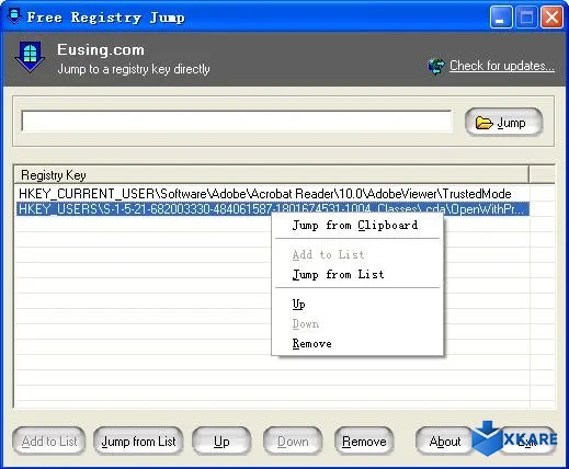 Eusing Free Registry Jump