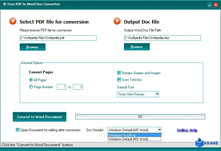 Free PDF to Word Doc Converter