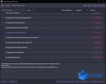 Universal Android Debloater GUI