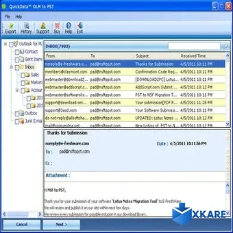 Quickdata OLM to PST