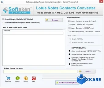 Softaken Lotus Notes Contacts Converter