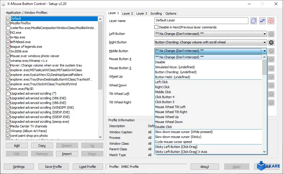 X-Mouse Button Control