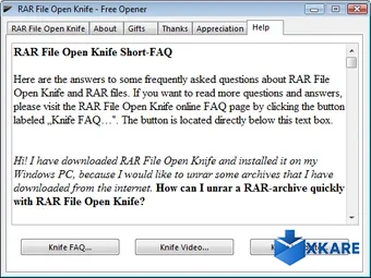 RAR File Open Knife