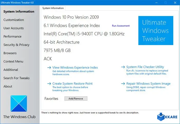 Ultimate Windows Tweaker