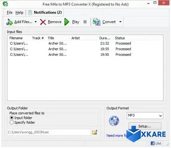 Free M4a to MP3 Converter X