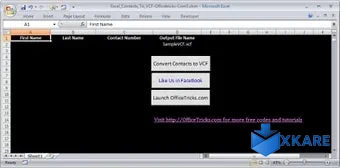 Excel To VCard Converter