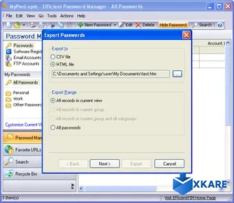Efficient Password Manager