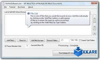 Print multiple word documents and ms word files Software