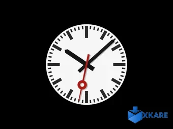 Analog DIN clock screensaver