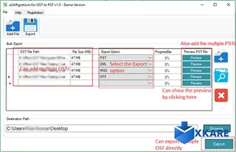 A2Z Migrations for OST to PST