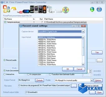 E.M. Free PowerPoint Video Converter